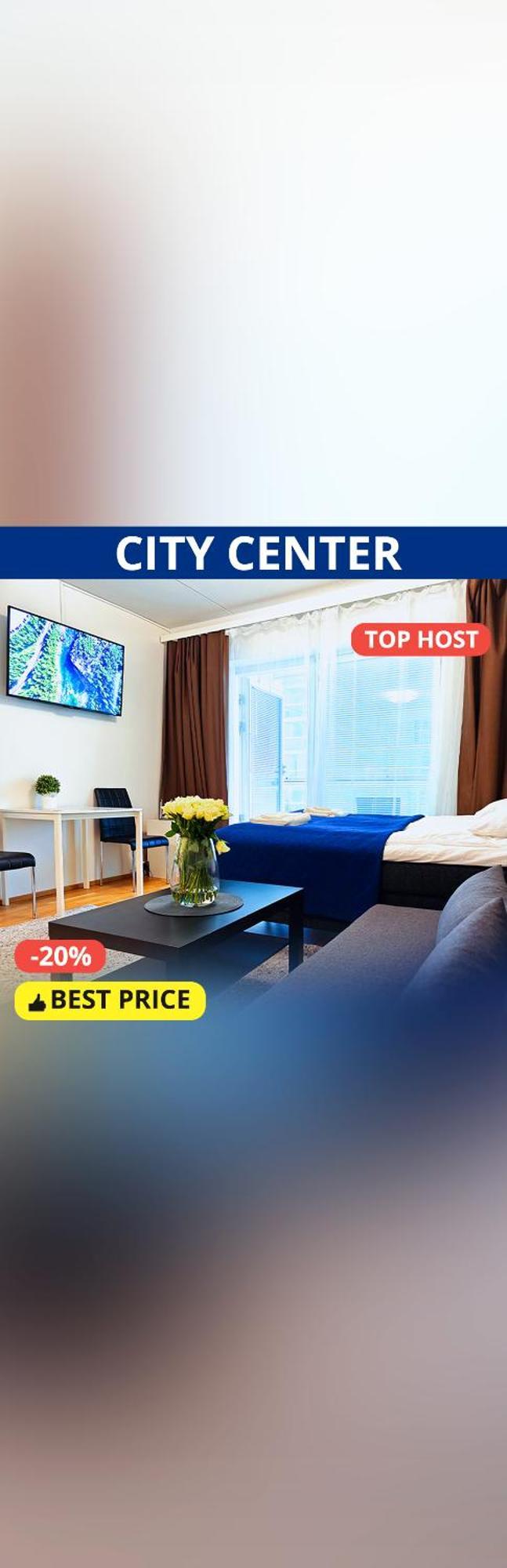 City Center 1R Studio With Perfect View, Parking Oulu Exterior photo